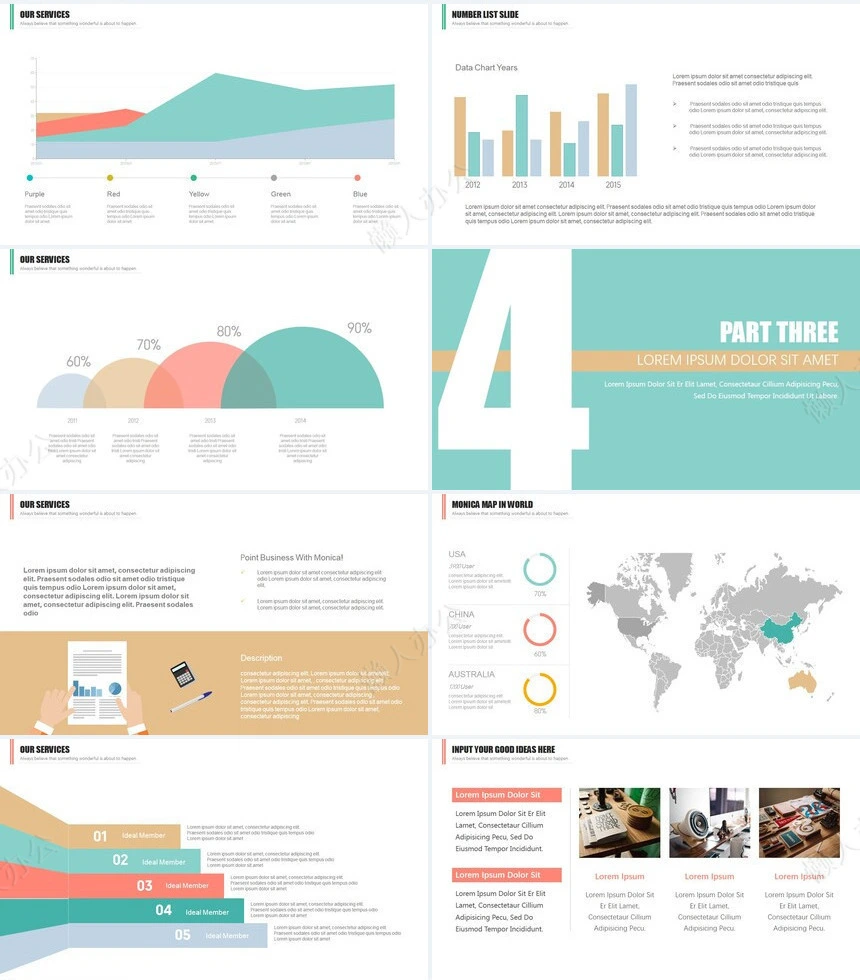 暖色系扁平化工作汇报商业计划书通用PPT模板