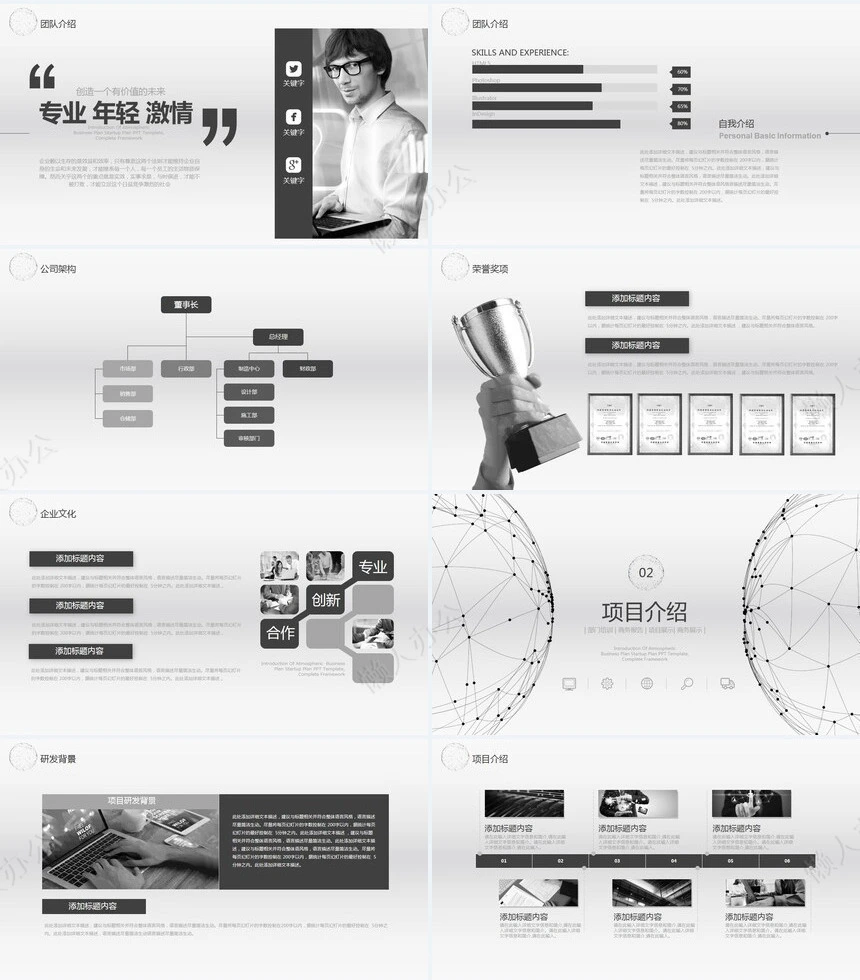 部门培训商务报告项目展示商务展示通用PPT模板
