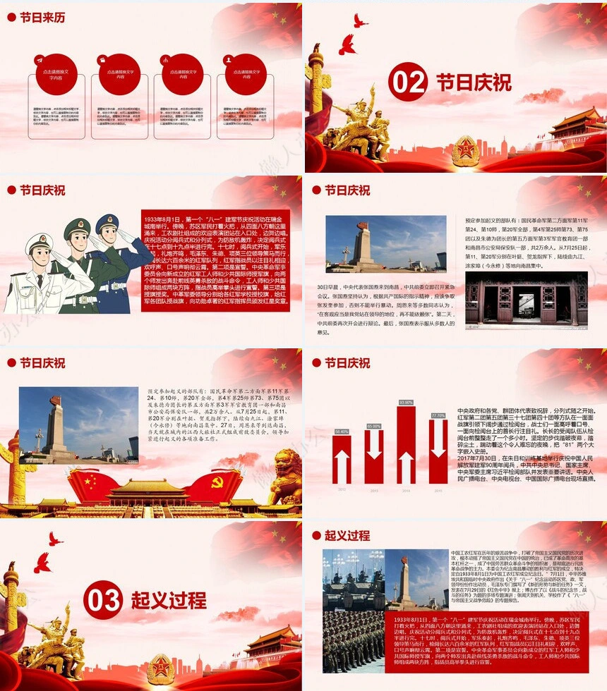 81建军节通用PPT模板