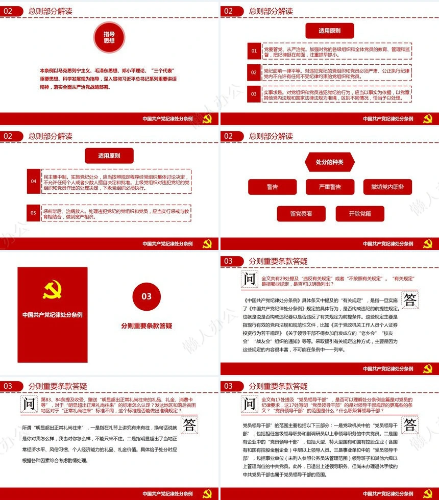 党规党纪知识解读PPT模板