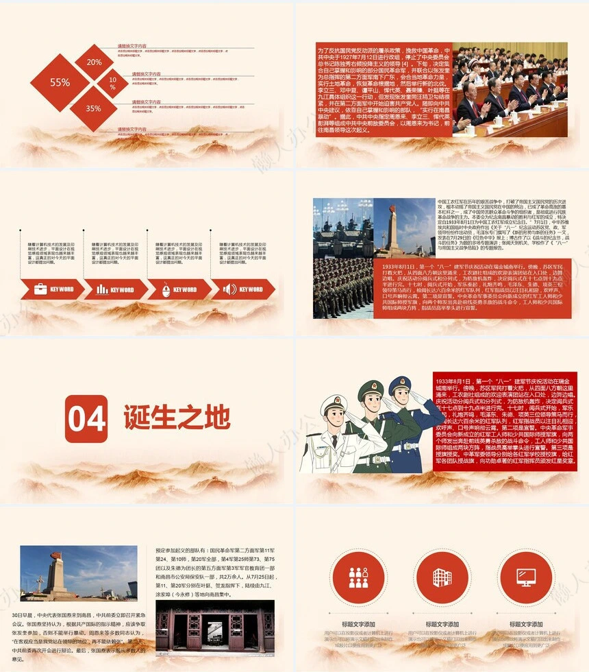 八一建军节教育课件PPT模板