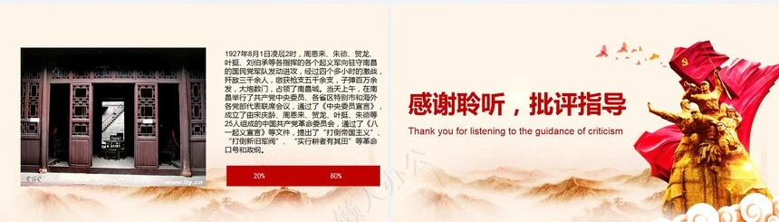 八一建军节教育课件PPT模板