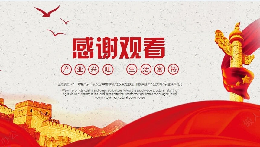 国庆节实施乡村振兴战略通用PPT模板