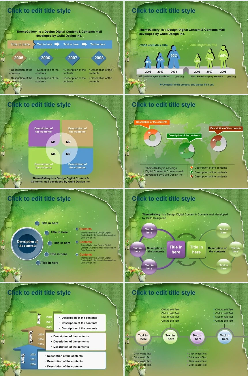 绿色背景通用PPT模板
