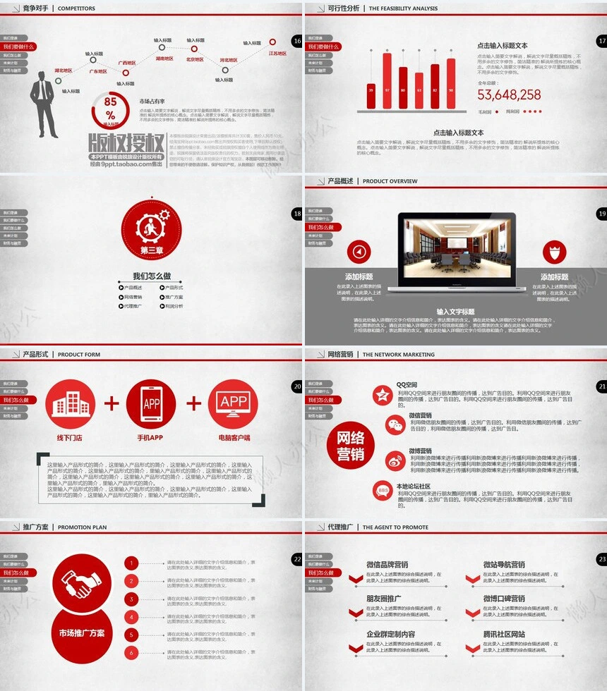 创业商业融资计划书通用PPT模板简洁实用适用于投资合作项目推广企业宣传