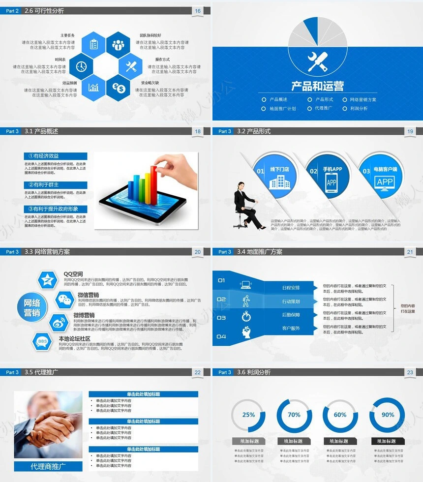 创业商业计划书通用PPT模板