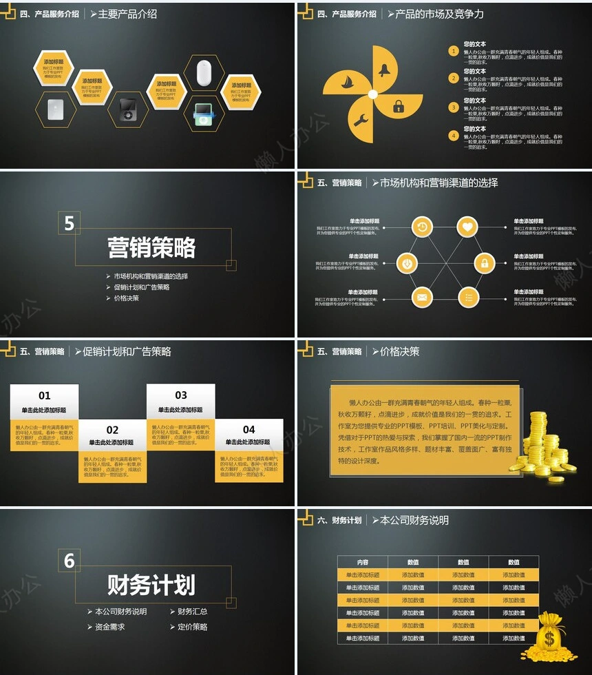 商业创业计划书通用PPT模板(2)