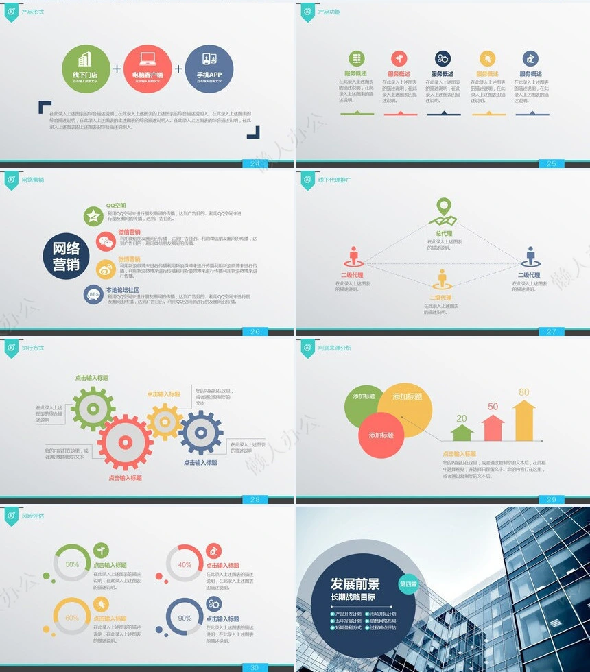 商业策划计划书通用PPT模板简洁实用投资合作企业宣传商务策划