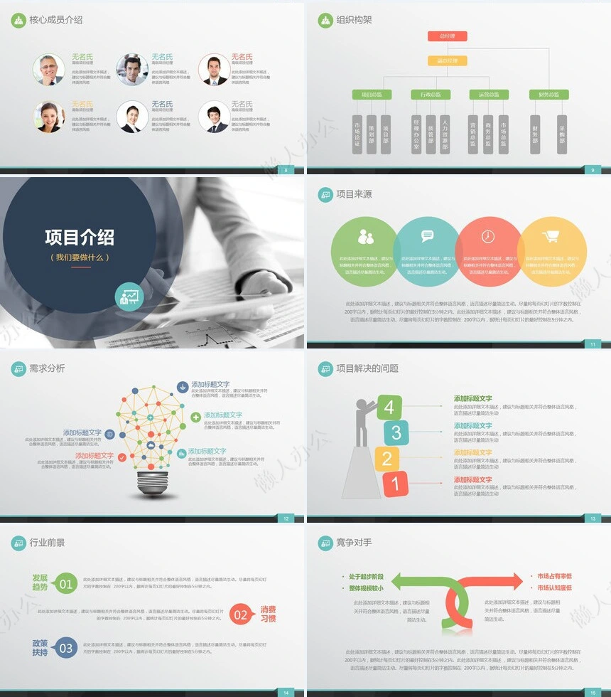 商业融资创业计划书通用PPT模板