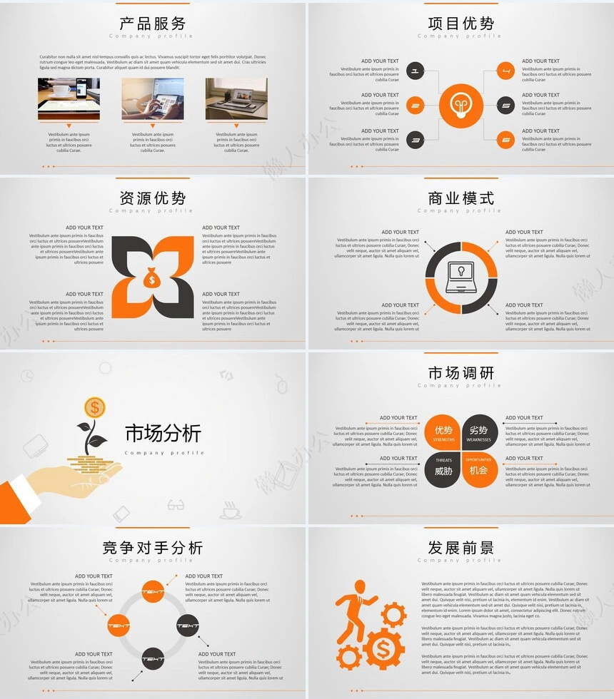 完整框架创业计划书融资报告商业集资通用PPT模板