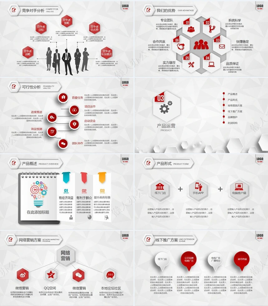 微创业计划书通用PPT模板