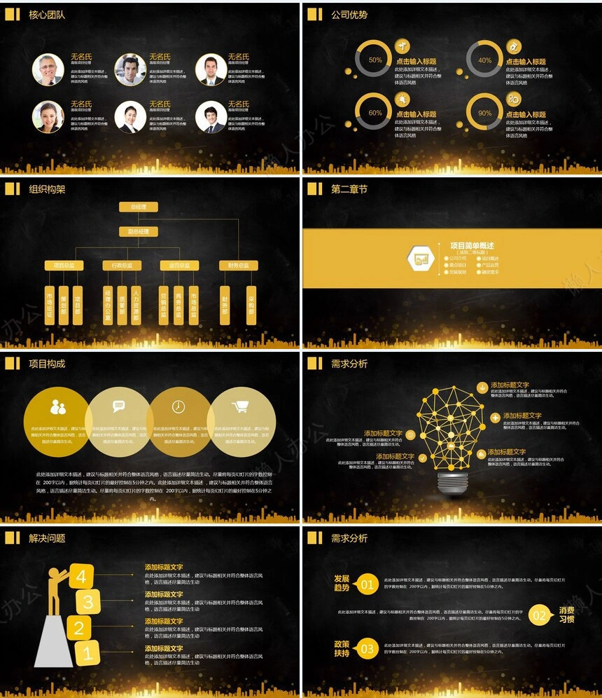 高楼大厦背景图公司宣传产品发布商业融资提案手册通用PPT模板