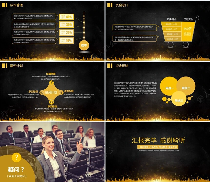 高楼大厦背景图公司宣传产品发布商业融资提案手册通用PPT模板