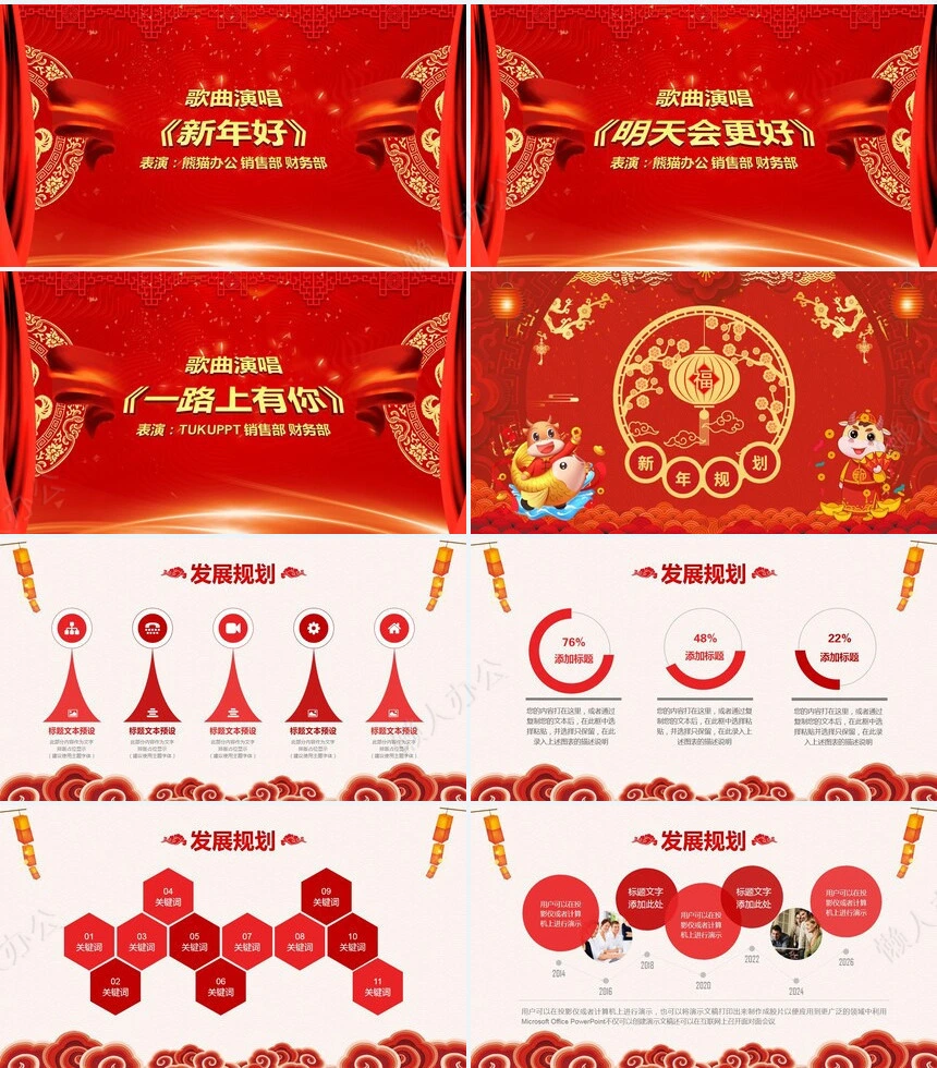 牛年工作总结暨年会颁奖PPT模板