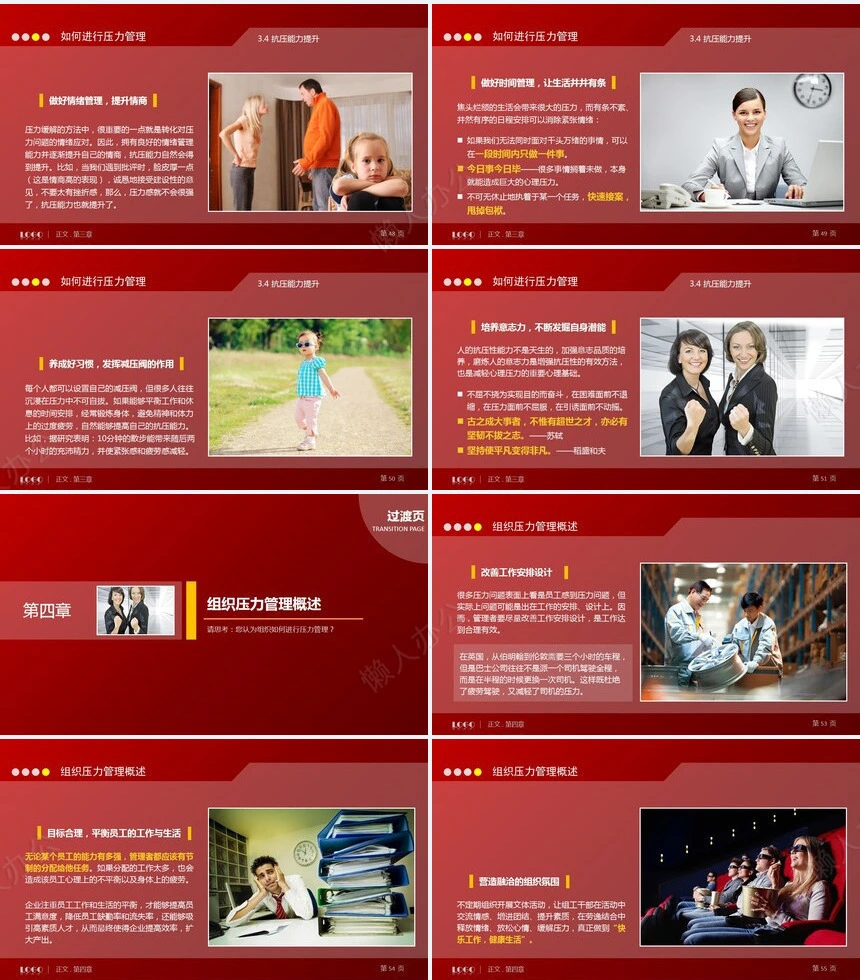 员工在职培训之压力管理通用PPT模板