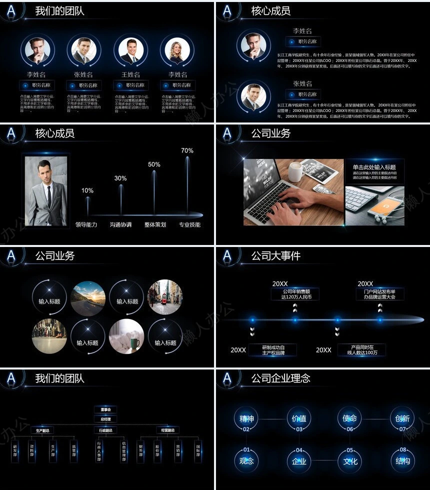 科技感地球星空背景公司简介商业计划书通用PPT模板