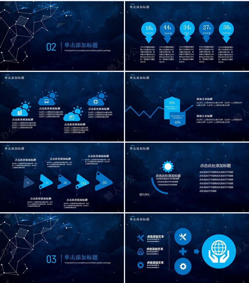 蓝色科技感公司简介项目计划书通用PPT模板