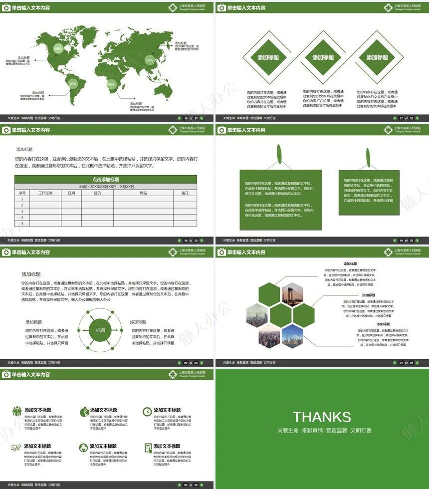 上海某医院医学报告演示PPT模板