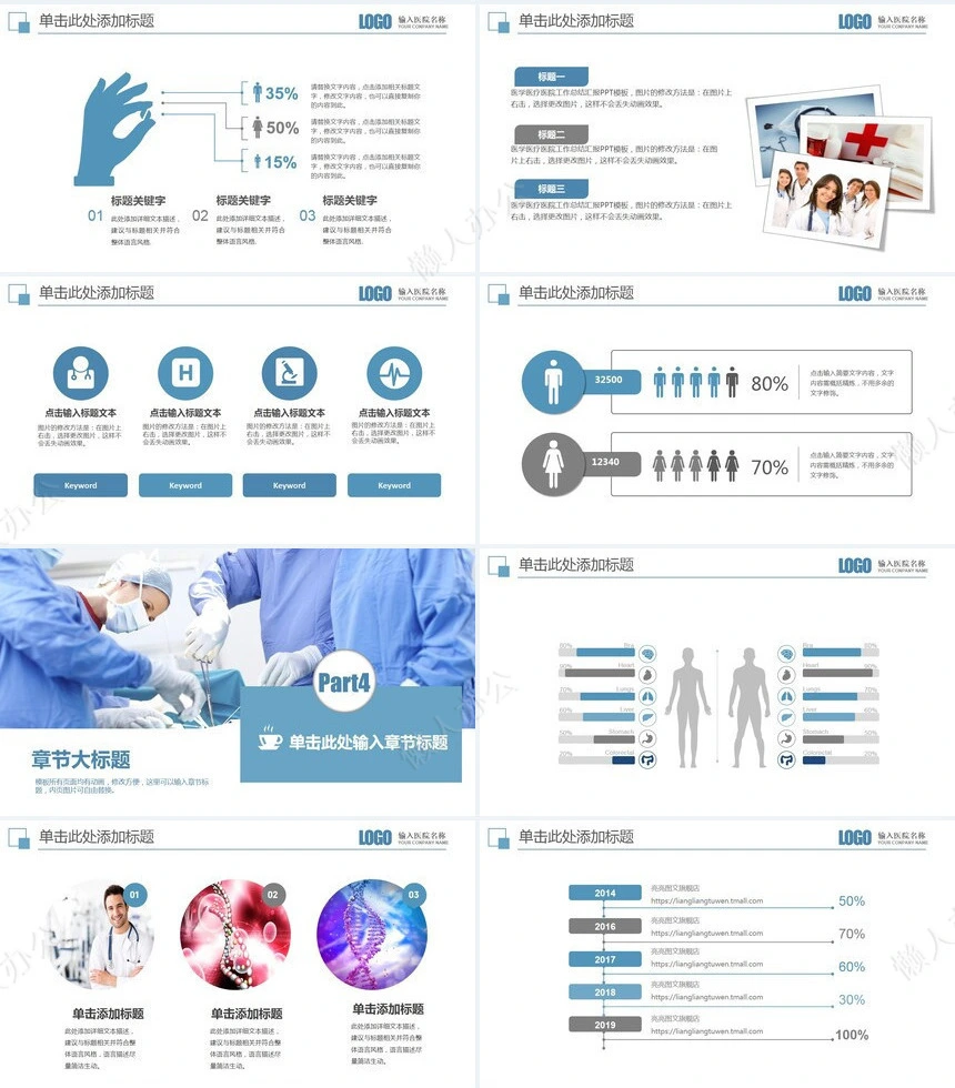 医学医疗医学研究医疗手术医院专用通用PPT模板