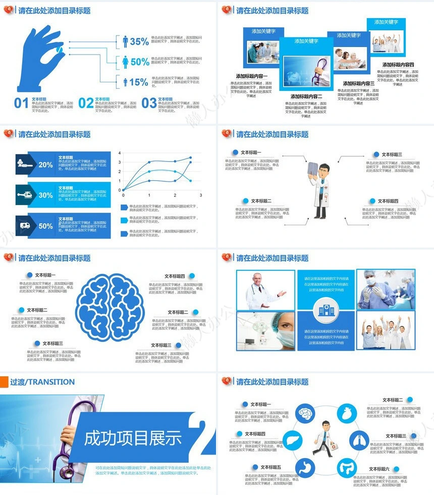 医疗医学通用PPT模板适用总结计划项目汇报等