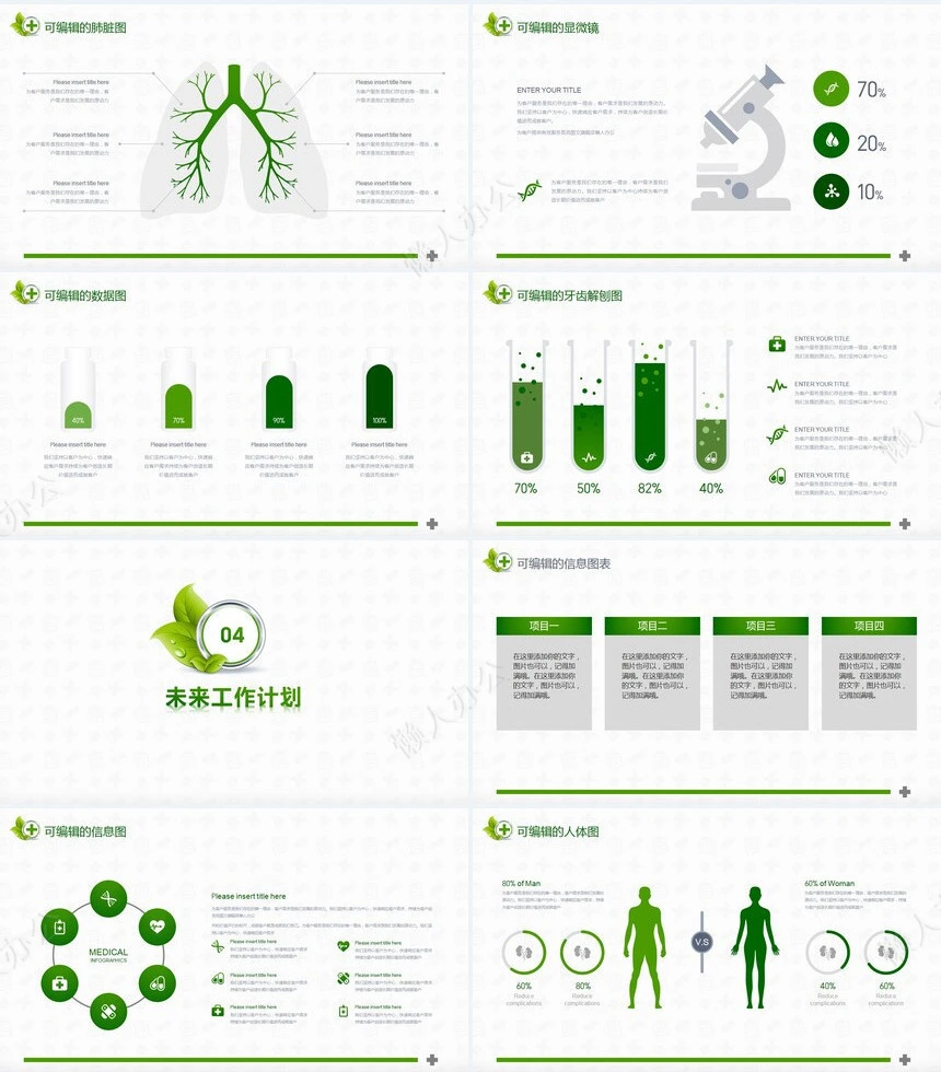 医院年度季度工作总结报告通用PPT模板设计
