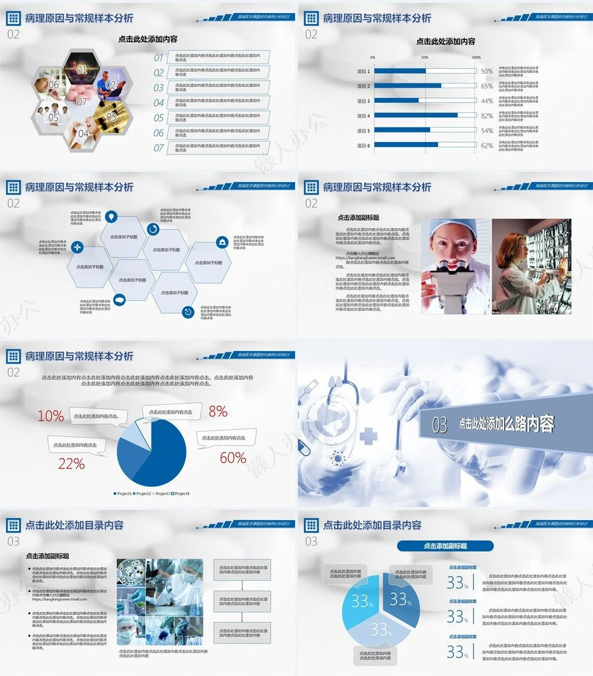 高端医学课题研究病理分析研讨报告医疗PPT模板