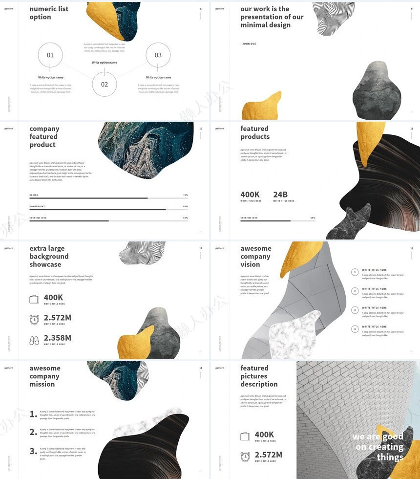 轻奢欧美艺术风猫咪主题公司简介项目策划通用PPT模板