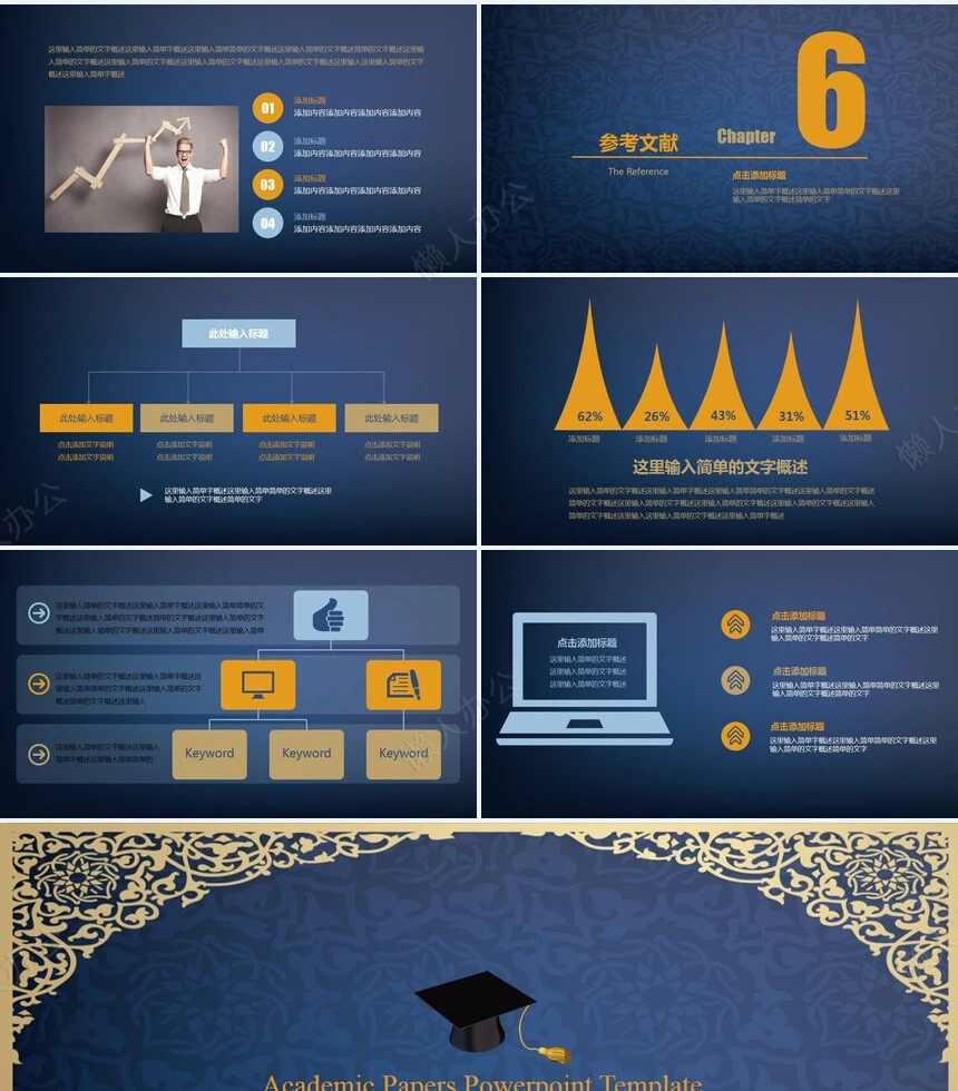 开题报告、论文答辩学术类通用PPT模版