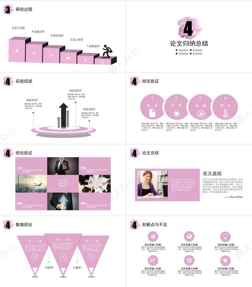 水彩风毕业论文答辩PPT模版