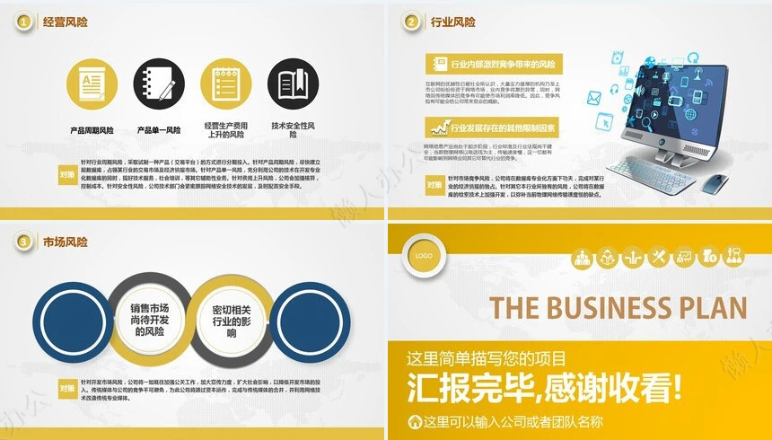框架完整创业计划书ppt模板创业融资计划书