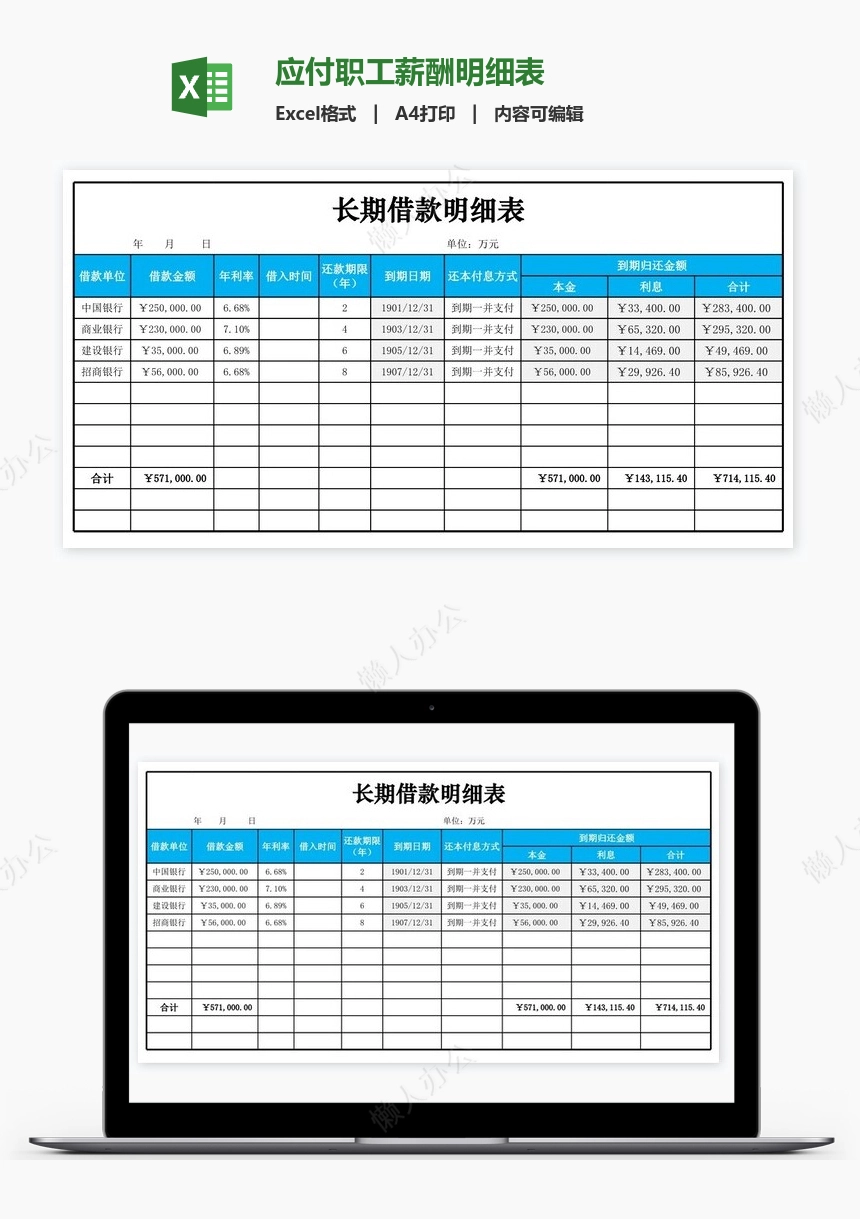 应付职工薪酬明细表