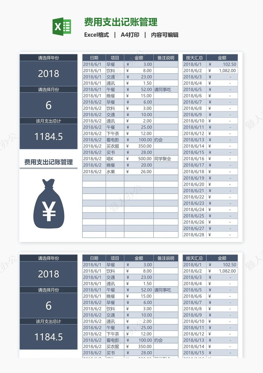 费用支出记账管理