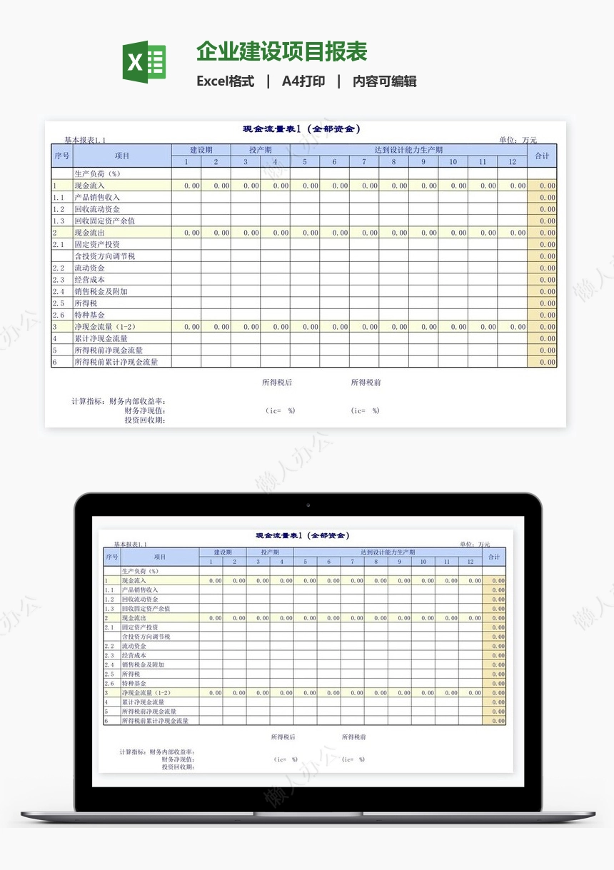 企业建设项目报表