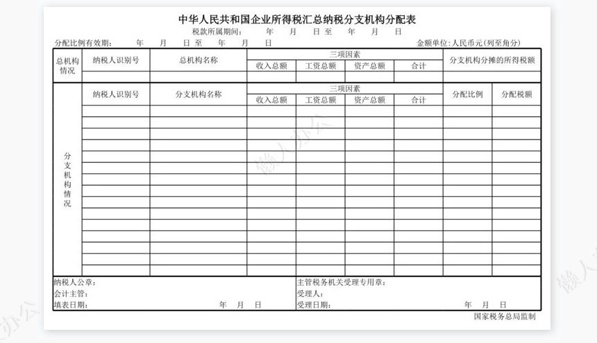 企业所得税预缴纳税申报表