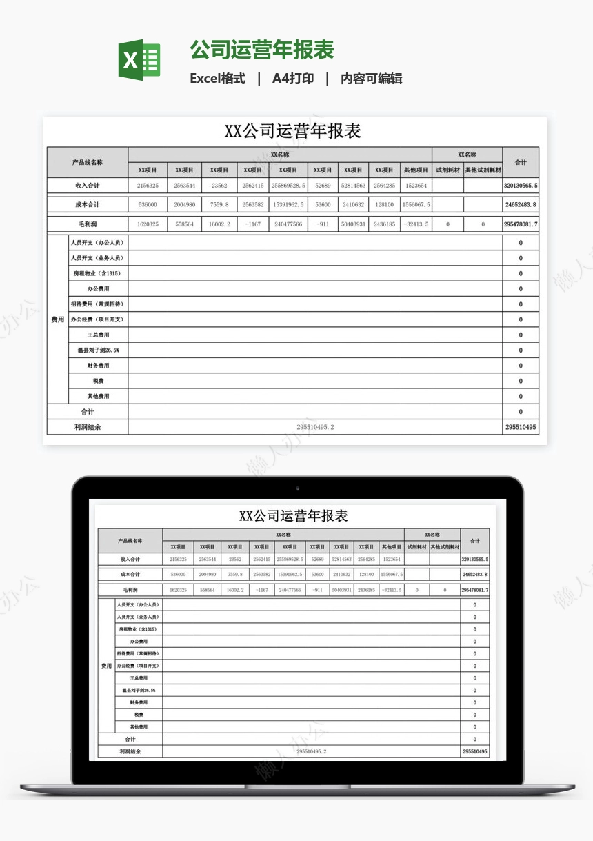 公司运营年报表