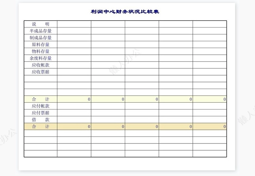 利润中心往来表