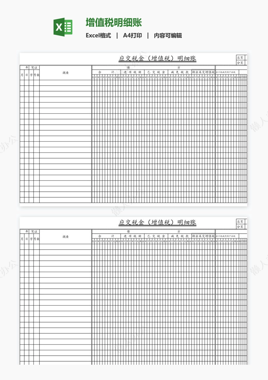增值税明细账