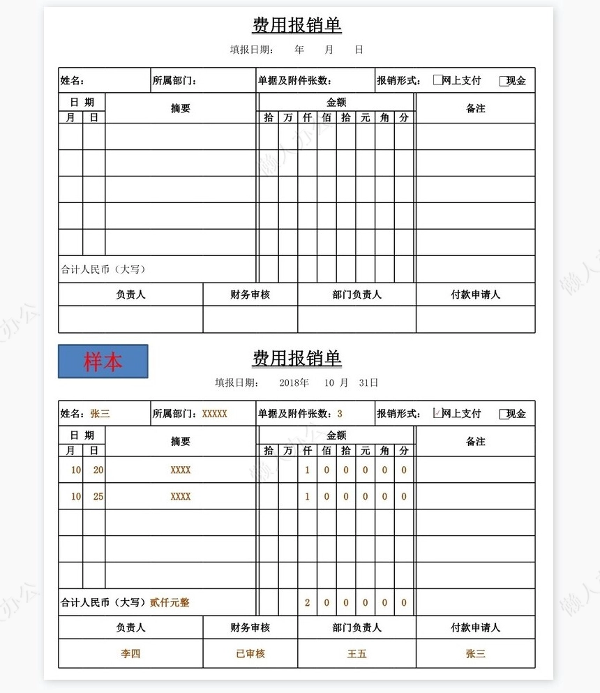 费用支出审批单