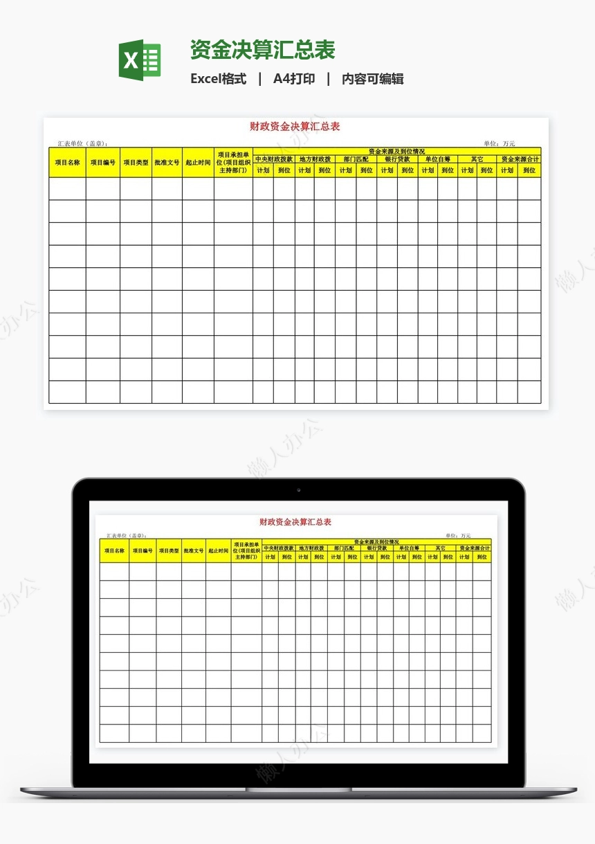 资金决算汇总表