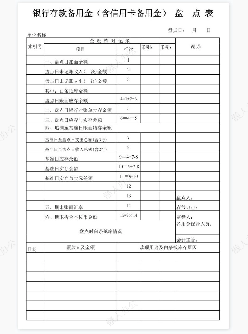 银行存款余额调节表