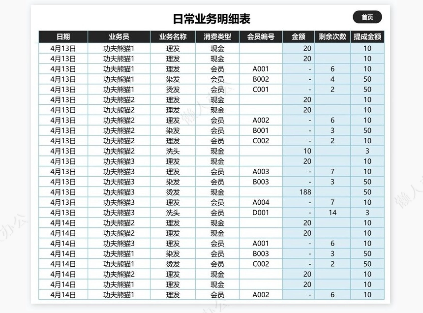 会员管理系统-会员散客管理明细查询