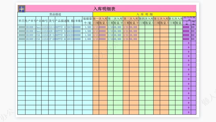 成品出入库进销存表(EXCEL)