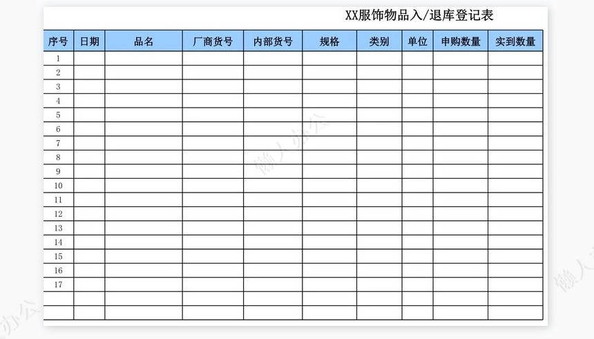 仓库物品统计表