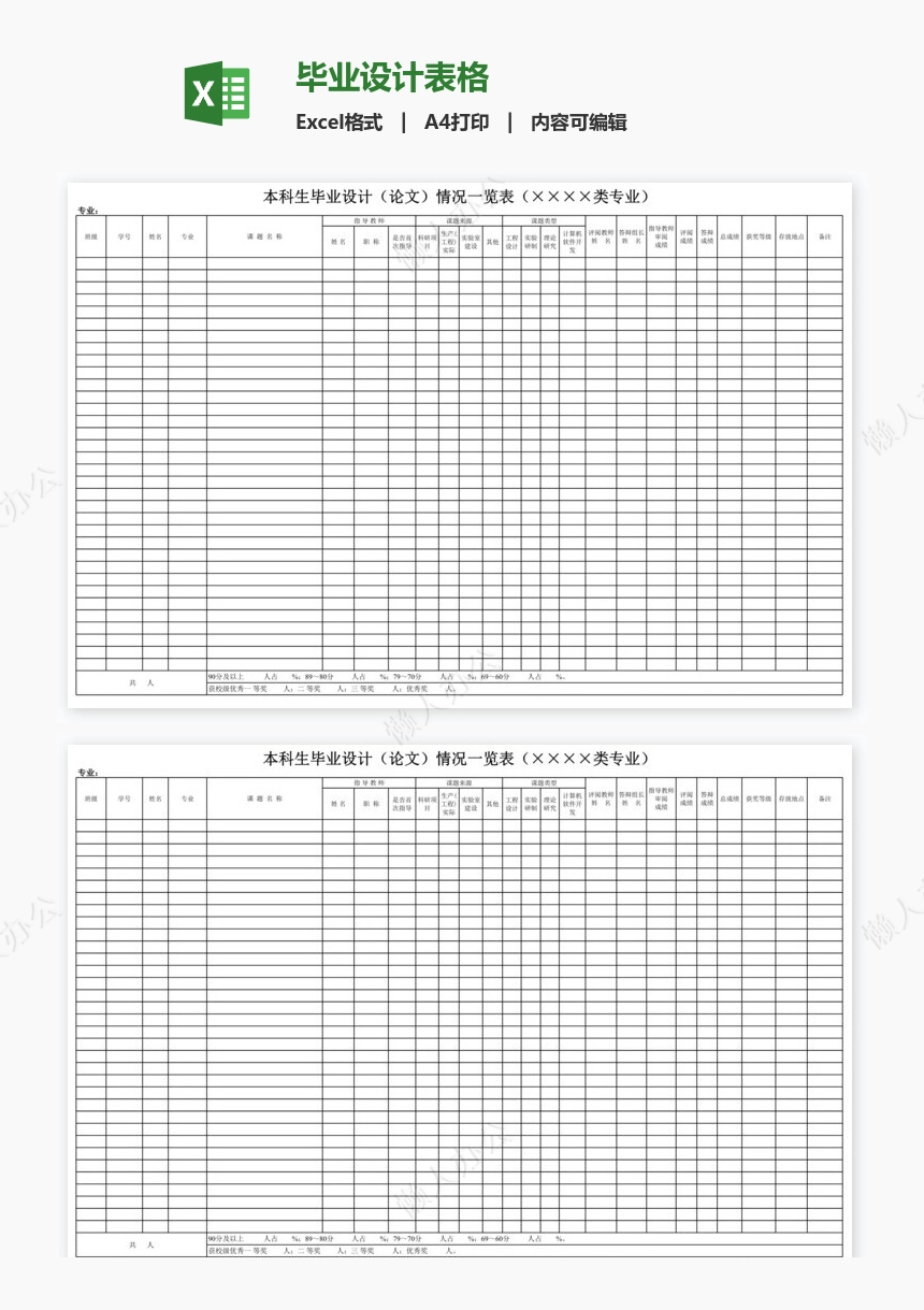 毕业设计表格