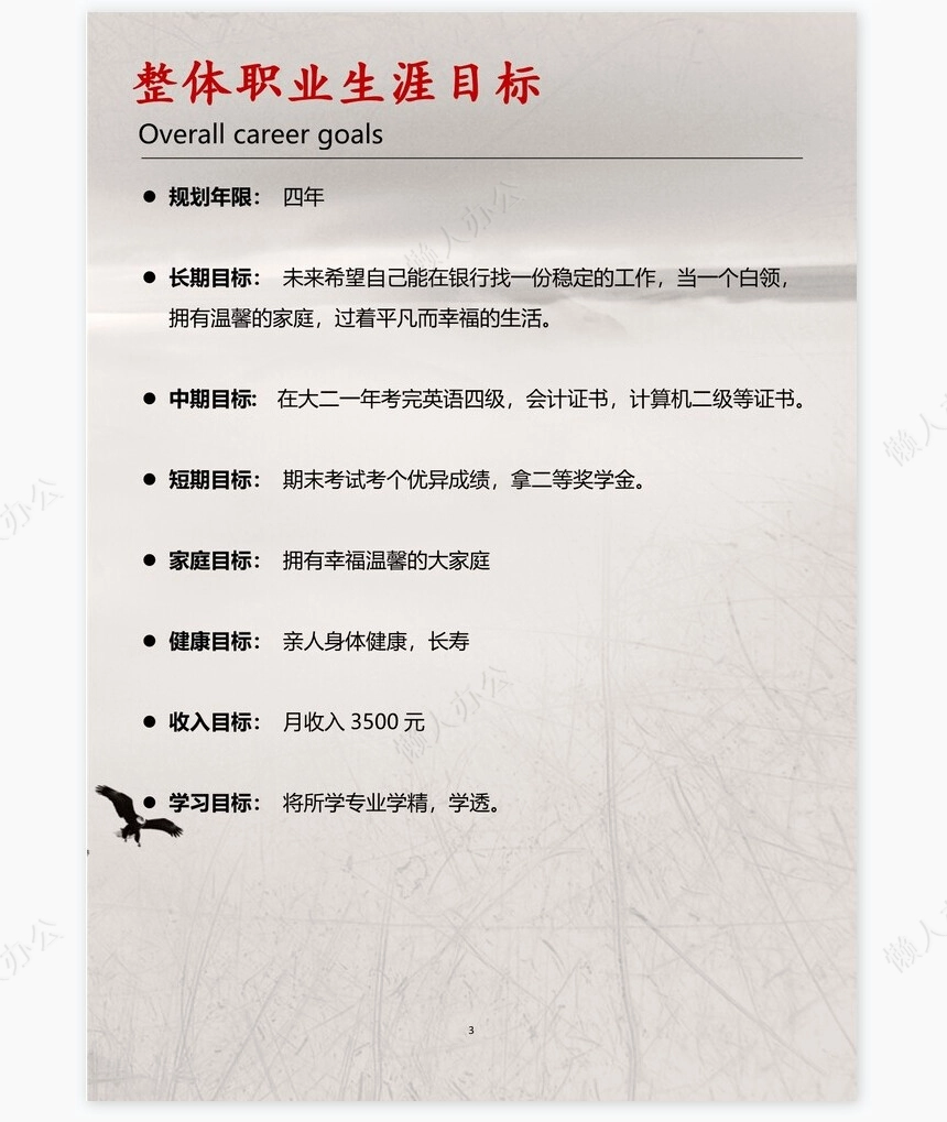 职业规划WORD模板(1)