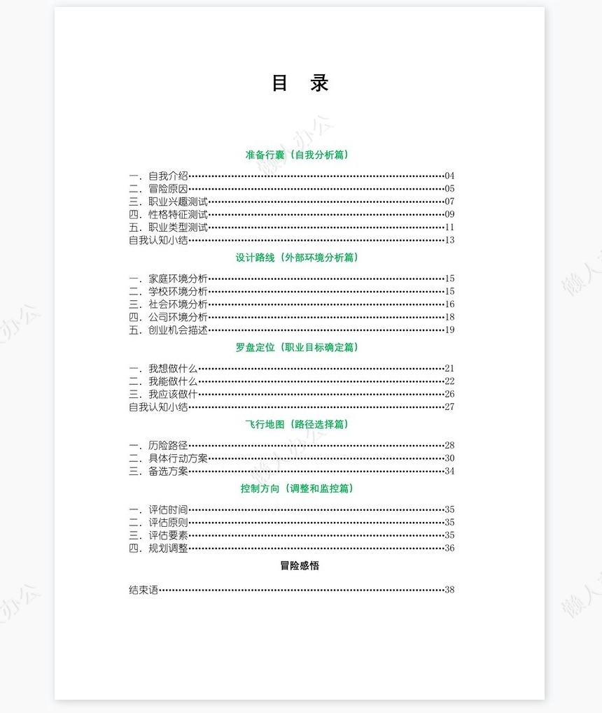 职业规划WORD模板(3)