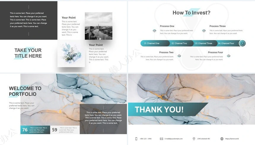 欧美风高端商务风通用PPT模板