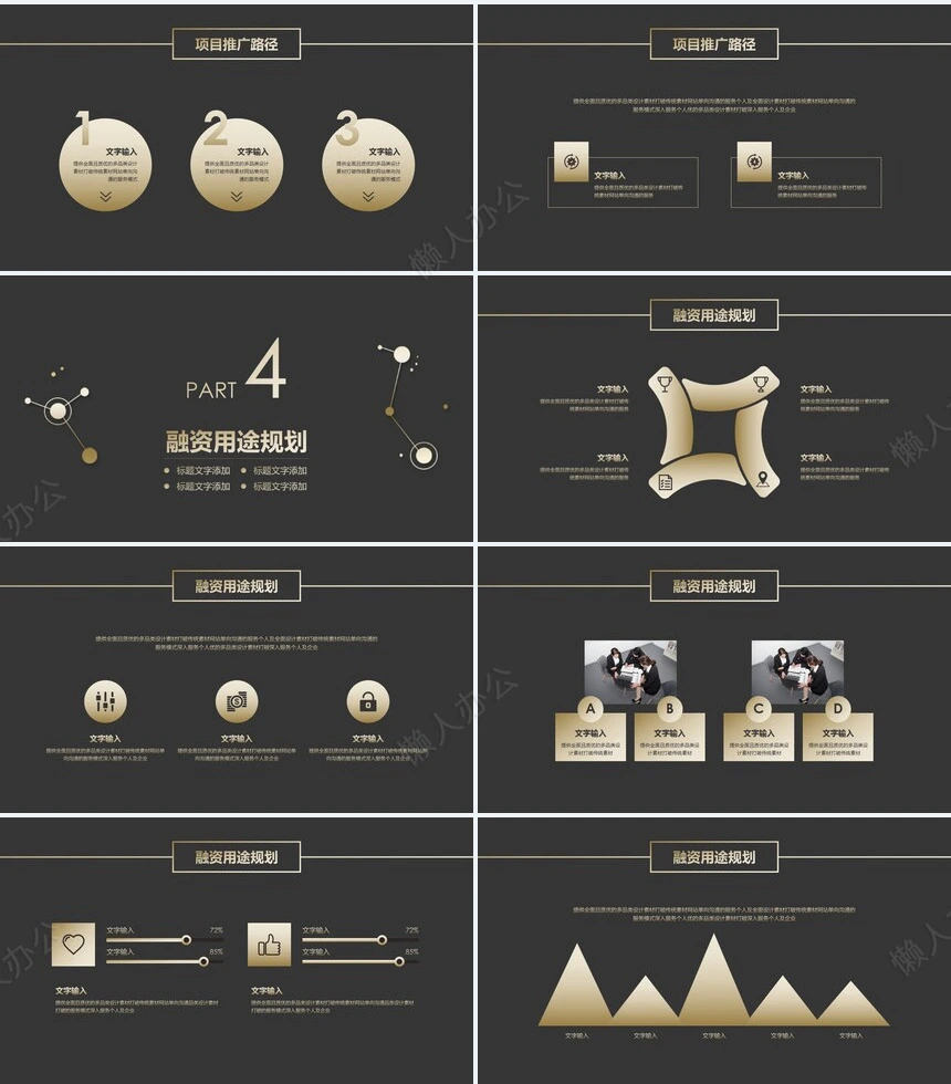黑金色高端商务风工作汇报PPT模板