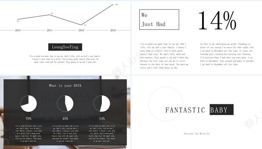 灰色圆形极简风格通用PPT模板