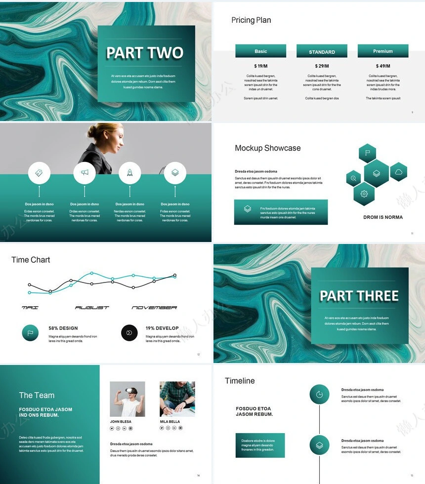 欧美风商务汇报通用PPT模板